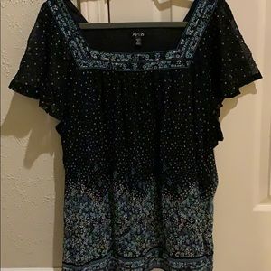 Black Shirt with Flowers Apt. 9